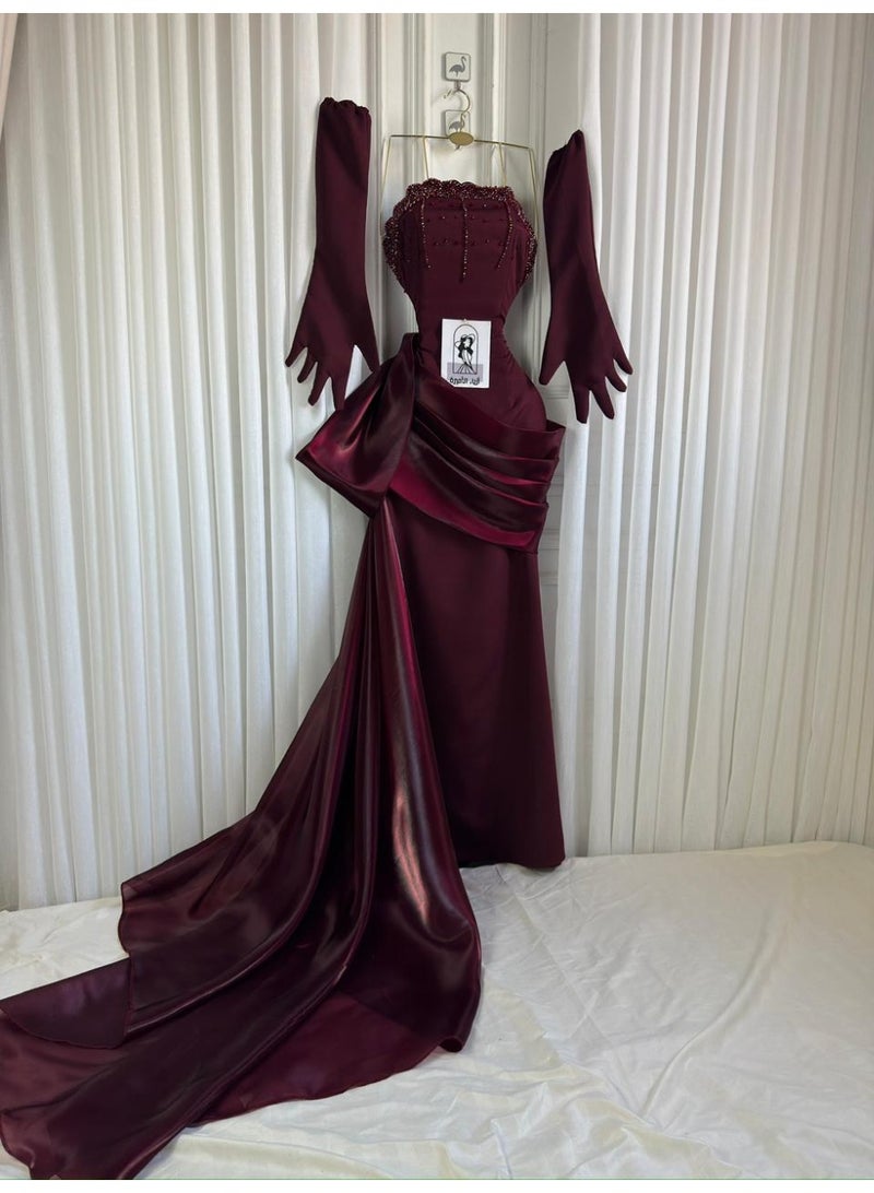 Cutie Royal evening dress in burgundy - Image 3